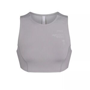 SKIMS Sport Swim High Neck Top Womens Large Chrome